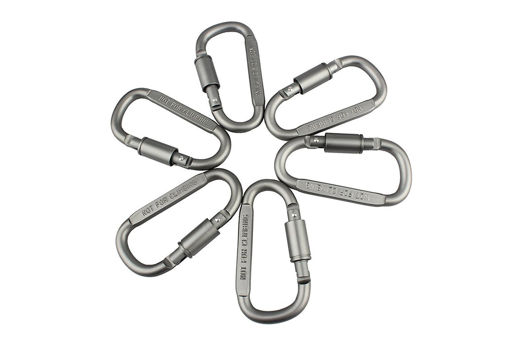 Battleraddle 6pcs Outdoor Aluminum D-ring Locking Carabiner - Battleraddle® LLC