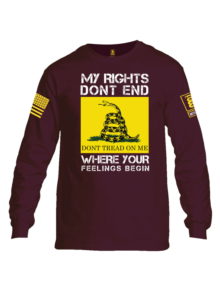 Battleraddle My Rights Dont End Where Your Feelings Begin {sleeve_color} Sleeves Men Cotton Crew Neck Long Sleeve T Shirt