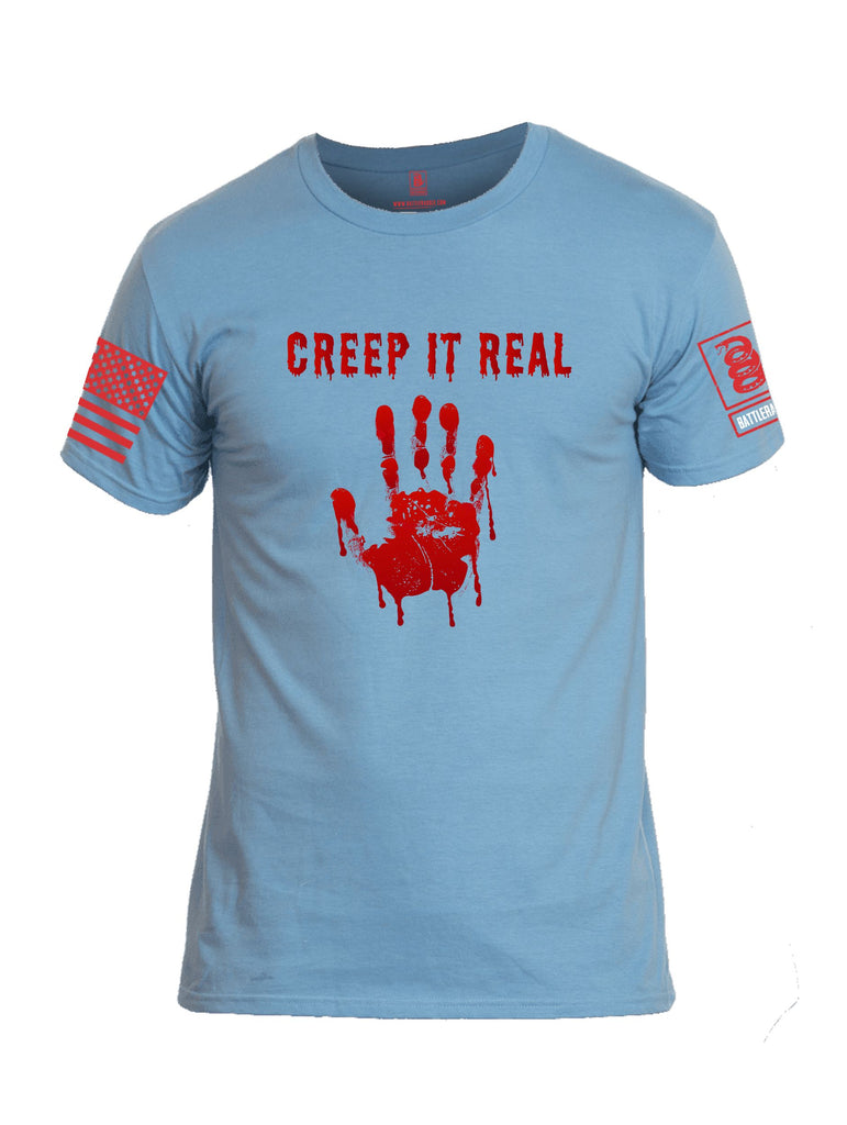 Battleraddle Creep It Real Red Sleeves Men Cotton Crew Neck T-Shirt
