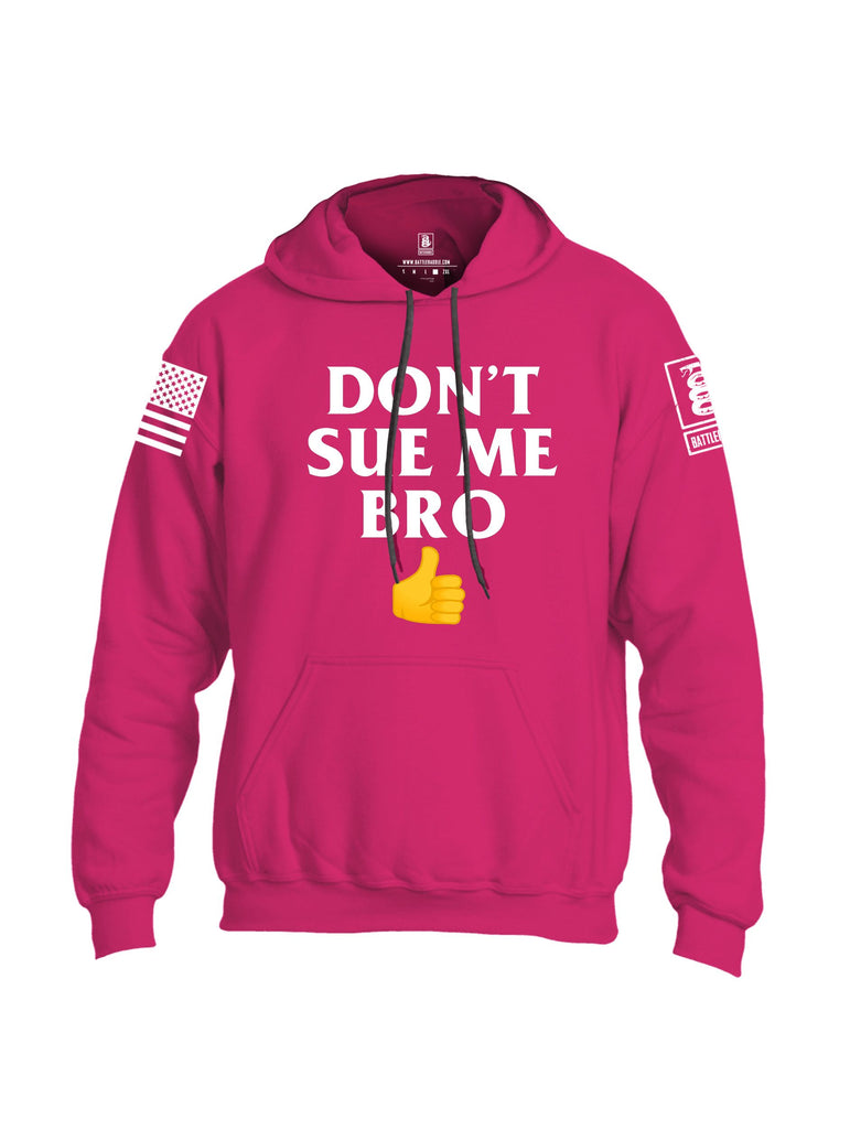 Battleraddle Dont Sue Me Bro White Sleeves Uni Cotton Blended Hoodie With Pockets