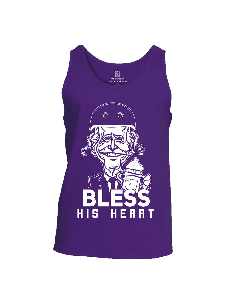 Battleraddle Bless His Heart White Sleeves Men Cotton Cotton Tank Top