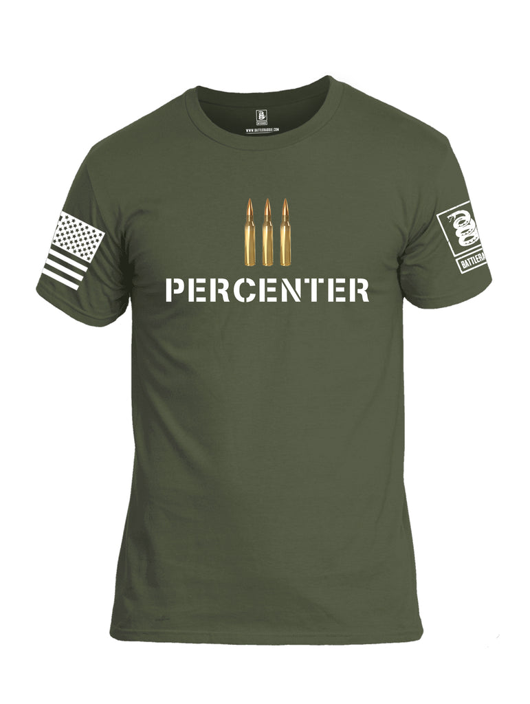 Battleraddle Iii Percenter White {sleeve_color} Sleeves Men Cotton Crew Neck T-Shirt