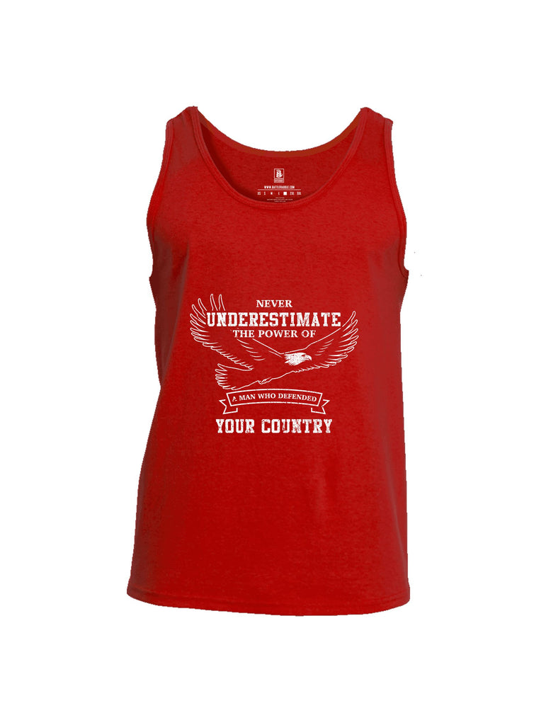 Battleraddle Never Underestimate The Power Of A Man Who Defended Your Country White Sleeves Men Cotton Cotton Tank Top