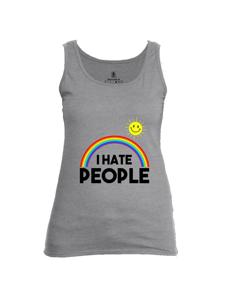 Battleraddle I Hate People {sleeve_color} Sleeves Women Cotton Cotton Tank Top