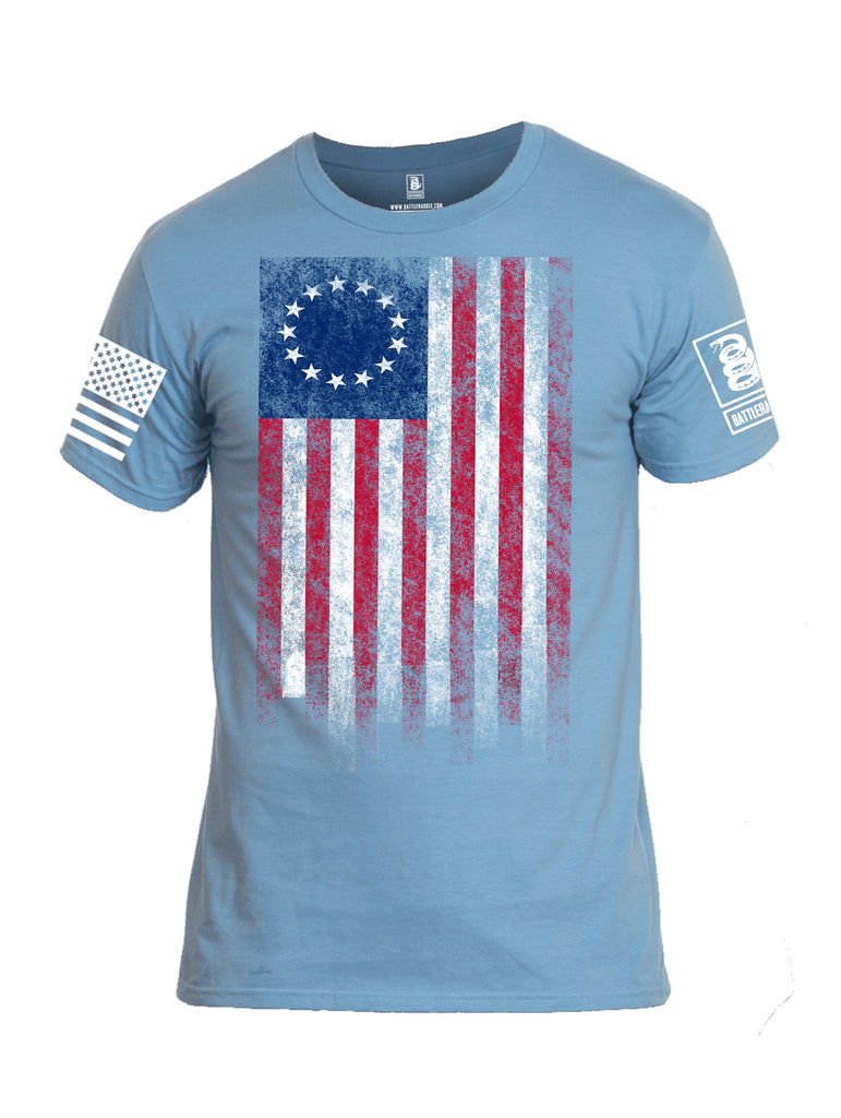 Battleraddle Thirteen Colonies Flag Men Cotton Crew Neck T-Shirt