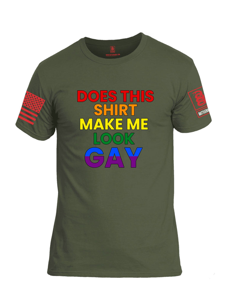 Battleraddle Does This Shirt Make Me Look Gay Red Sleeves Men Cotton Crew Neck T-Shirt