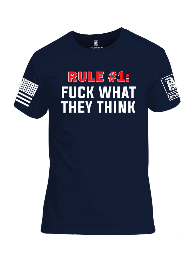 Battleraddle Rule Number 1 White Sleeves Men Cotton Crew Neck T-Shirt