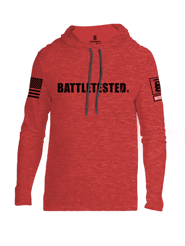 Battleraddle Battletested Black {sleeve_color} Sleeves Men Cotton Thin Cotton Lightweight Hoodie