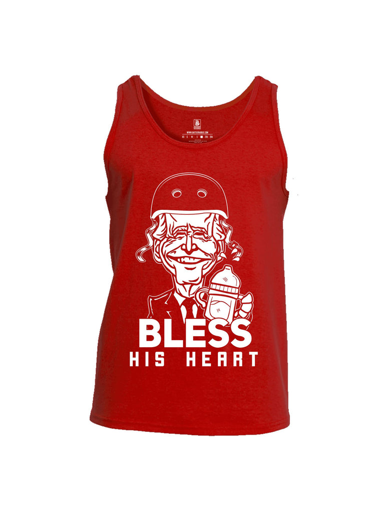 Battleraddle Bless His Heart White Sleeves Men Cotton Cotton Tank Top