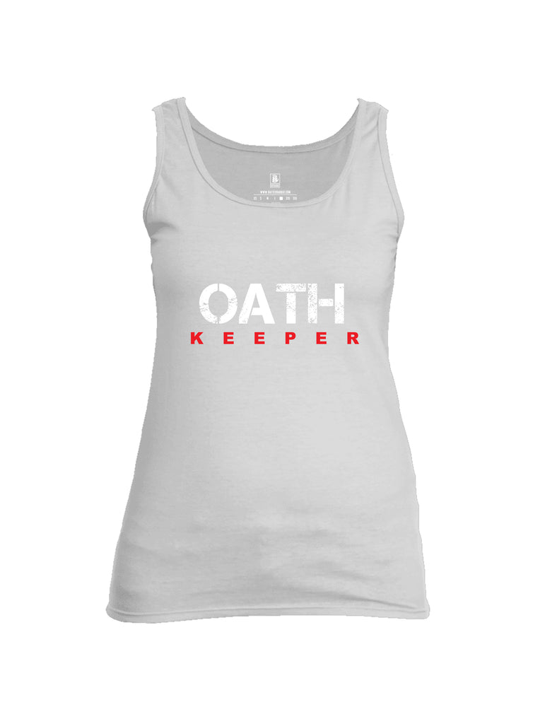 Battleraddle Oath Keeper White {sleeve_color} Sleeves Women Cotton Cotton Tank Top