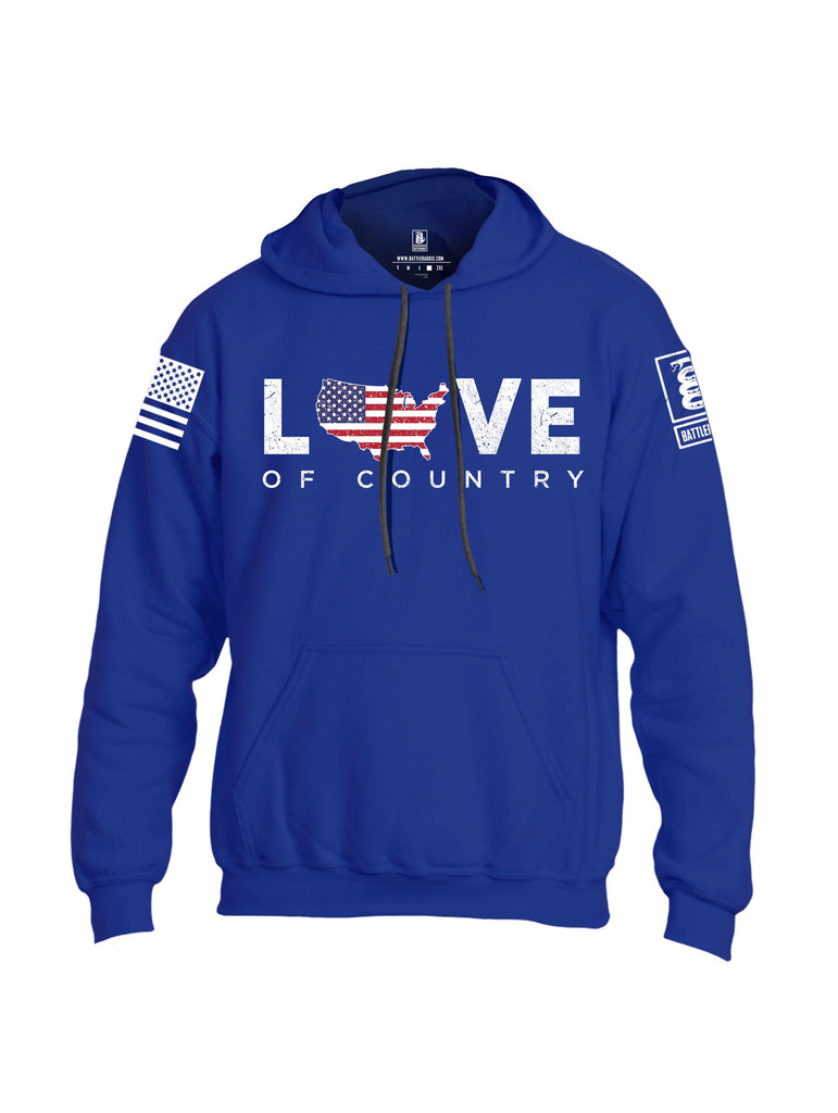 Battleraddle Love Of Country White Sleeves Uni Cotton Blended Hoodie With Pockets