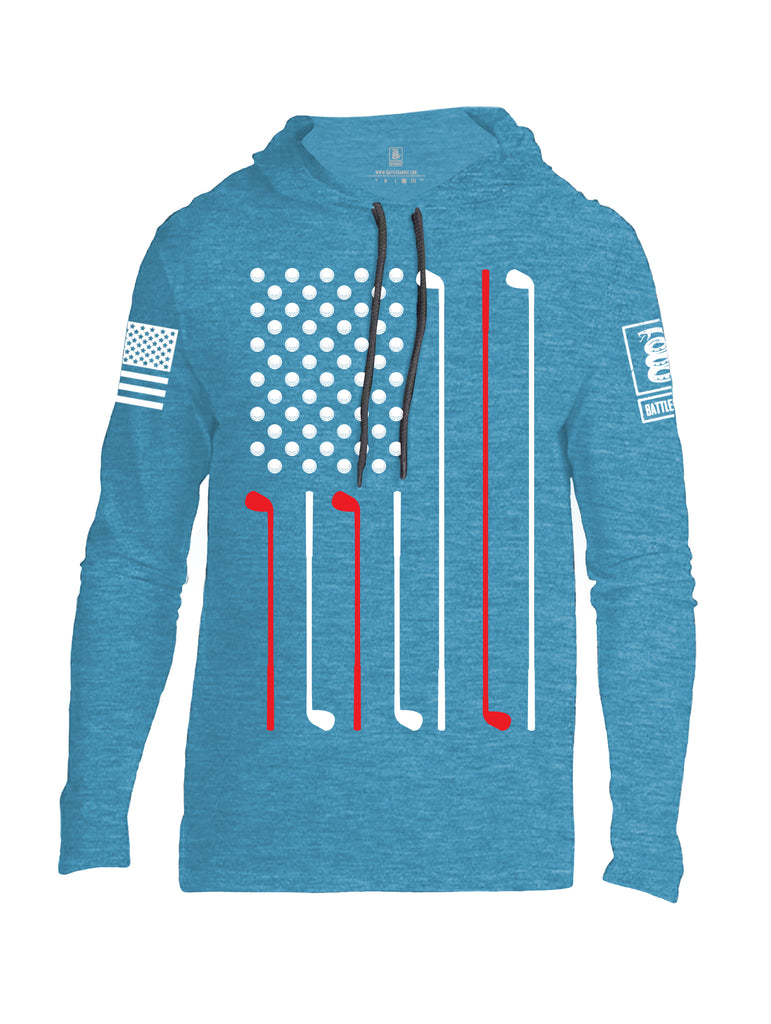 Battleraddle Golf Flag White {sleeve_color} Sleeves Men Cotton Thin Cotton Lightweight Hoodie