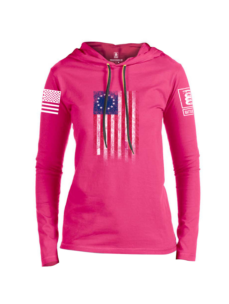 Battleraddle Thirteen Colonies Flag Women Cotton Thin Cotton Lightweight Hoodie