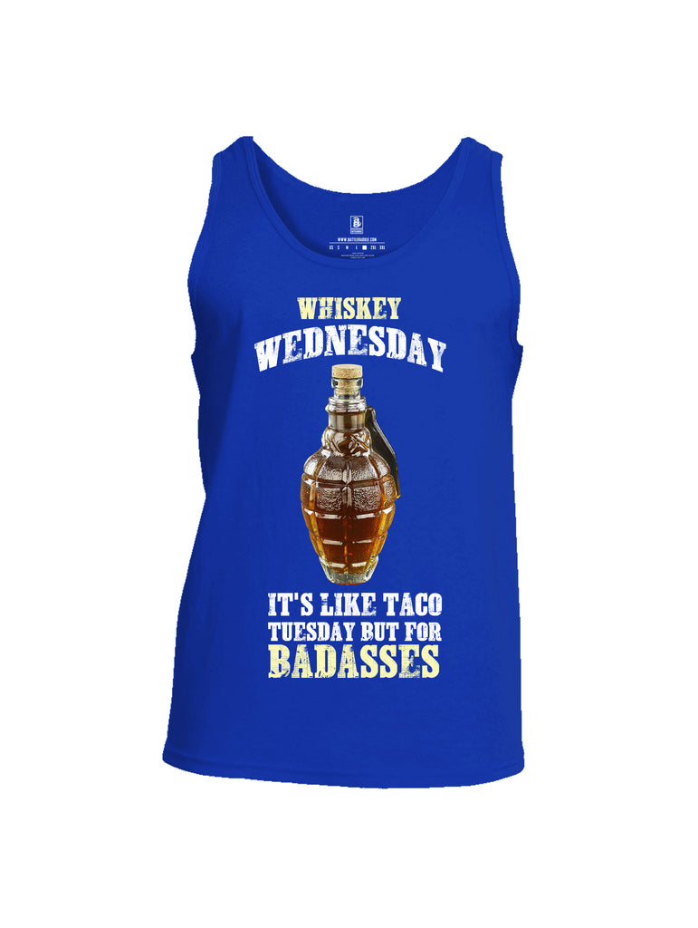 Battleraddle Whiskey Wednesday Is Like Taco Tuesday But For Badasses {sleeve_color} Sleeves Men Cotton Cotton Tank Top