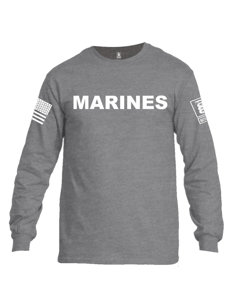 Battleraddle Marines {sleeve_color} Sleeves Men Cotton Crew Neck Long Sleeve T Shirt