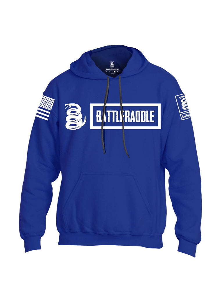 Battleraddle Battleraddle Original Logo White White Sleeves Uni Cotton Blended Hoodie With Pockets