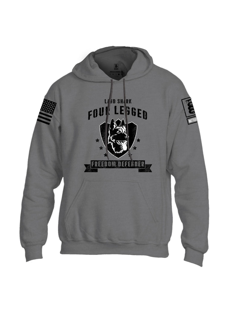 Battleraddle Four Legged Freedom Defender Black Sleeves Uni Cotton Blended Hoodie With Pockets