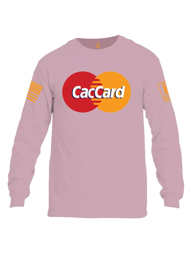 Battleraddle CacCard Orange Sleeve Print Mens Cotton Long Sleeve Crew Neck T Shirt - Battleraddle® LLC