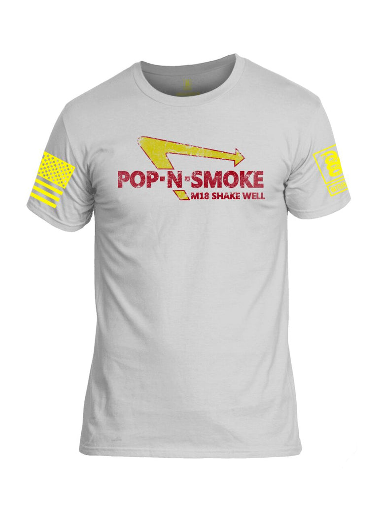 Battleraddle Pop-N-Smoke M18 Shake Well V2 Yellow Sleeve Print Mens Cotton Crew Neck T Shirt