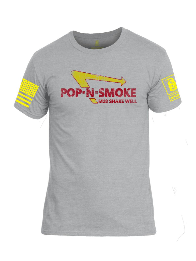 Battleraddle Pop-N-Smoke M18 Shake Well V2 Yellow Sleeve Print Mens Cotton Crew Neck T Shirt