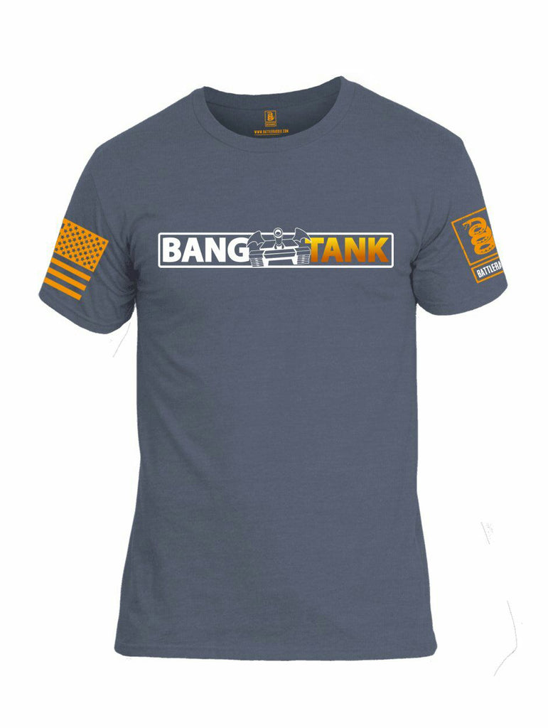 Battleraddle Bang Tank V2 Orange Sleeve Print Mens Cotton Crew Neck T Shirt - Battleraddle® LLC