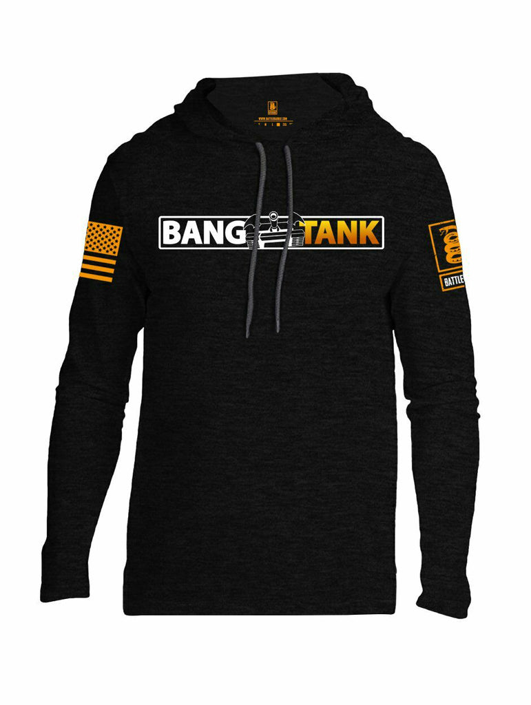 Battleraddle Bang Tank V2 Orange Sleeve Print Mens Thin Cotton Lightweight Hoodie - Battleraddle® LLC