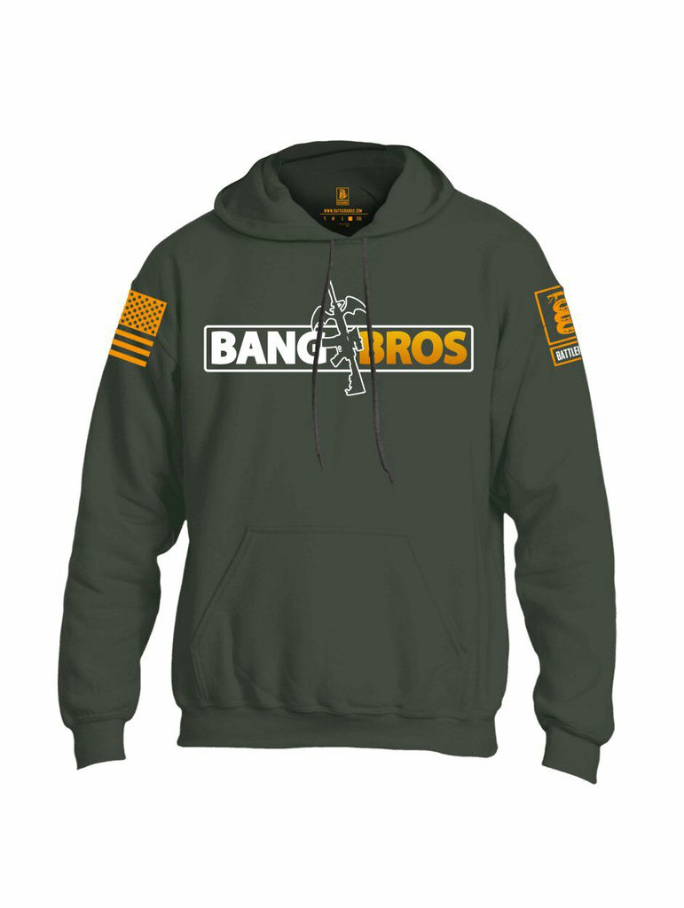 Battleraddle Bang AR15 Bros Orange Sleeve Print Mens Blended Hoodie With Pockets - Battleraddle® LLC