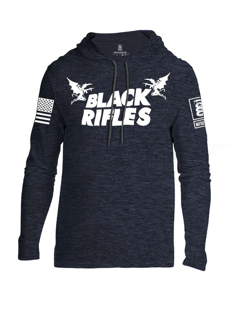 Battleraddle Black Rifles White Sleeve Print Mens Thin Cotton Lightweight Hoodie