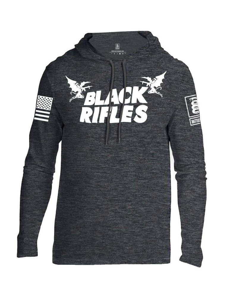 Battleraddle Black Rifles White Sleeve Print Mens Thin Cotton Lightweight Hoodie