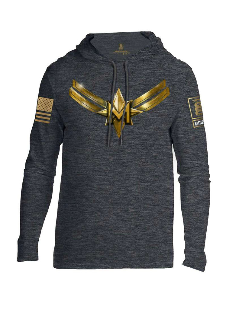 Battleraddle Captain M Brass Sleeve Print Mens Thin Cotton Lightweight Hoodie