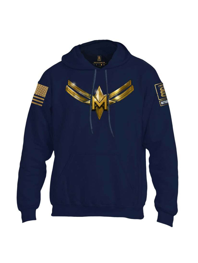 Battleraddle Captain M Brass Sleeve Print Mens Blended Hoodie With Pockets