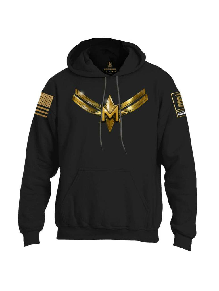 Battleraddle Captain M Brass Sleeve Print Mens Blended Hoodie With Pockets