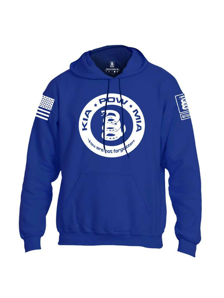 Battleraddle Kia Pow Mia You Are Not Forgotten White Sleeve Print Mens Blended Hoodie With Pockets