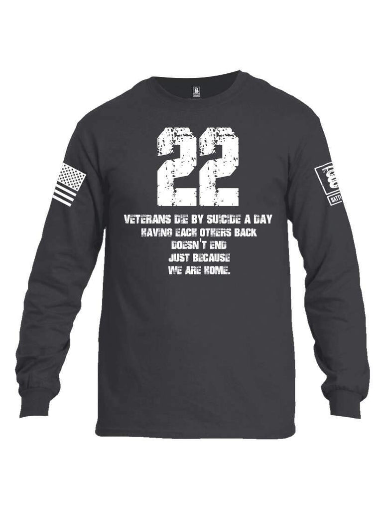 Battleraddle 22 Veterans Die By Suicide A Day White Sleeve Print Mens Cotton Long Sleeve Crew Neck T Shirt shirt|custom|veterans|Men-Long Sleeves Crewneck Shirt
