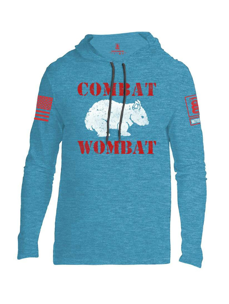 Battleraddle Combat Wombat Red Sleeve Print Mens Thin Cotton Lightweight Hoodie