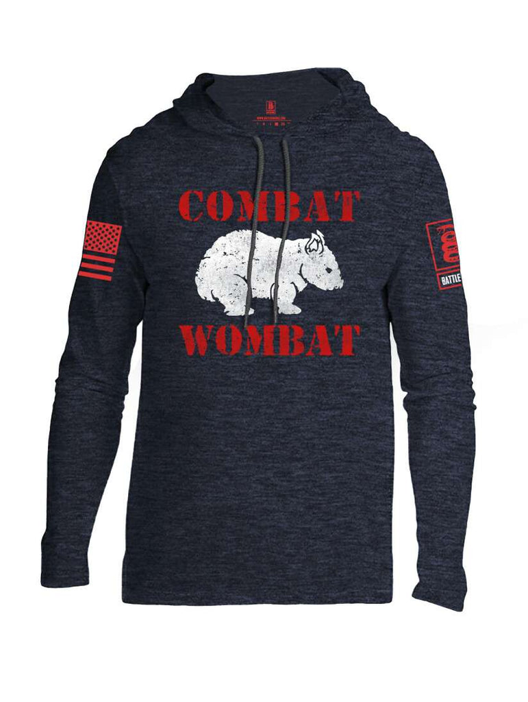 Battleraddle Combat Wombat Red Sleeve Print Mens Thin Cotton Lightweight Hoodie