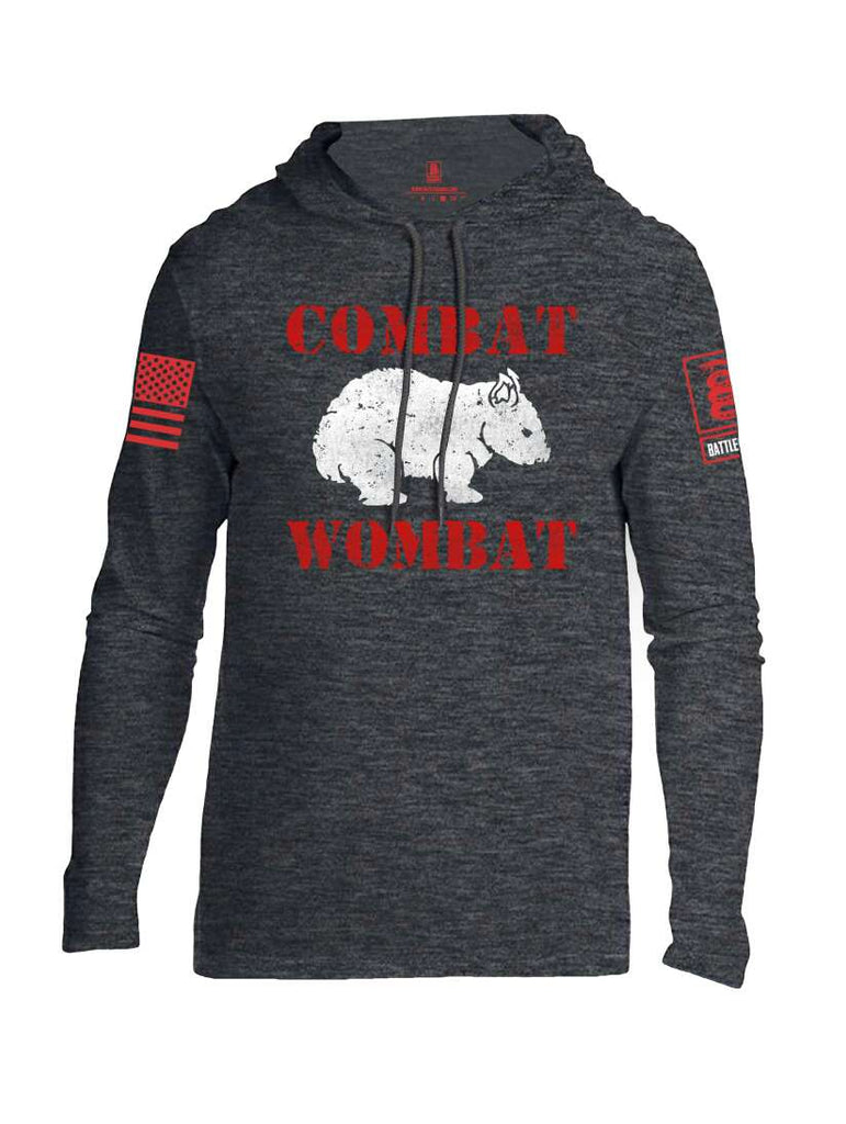 Battleraddle Combat Wombat Red Sleeve Print Mens Thin Cotton Lightweight Hoodie