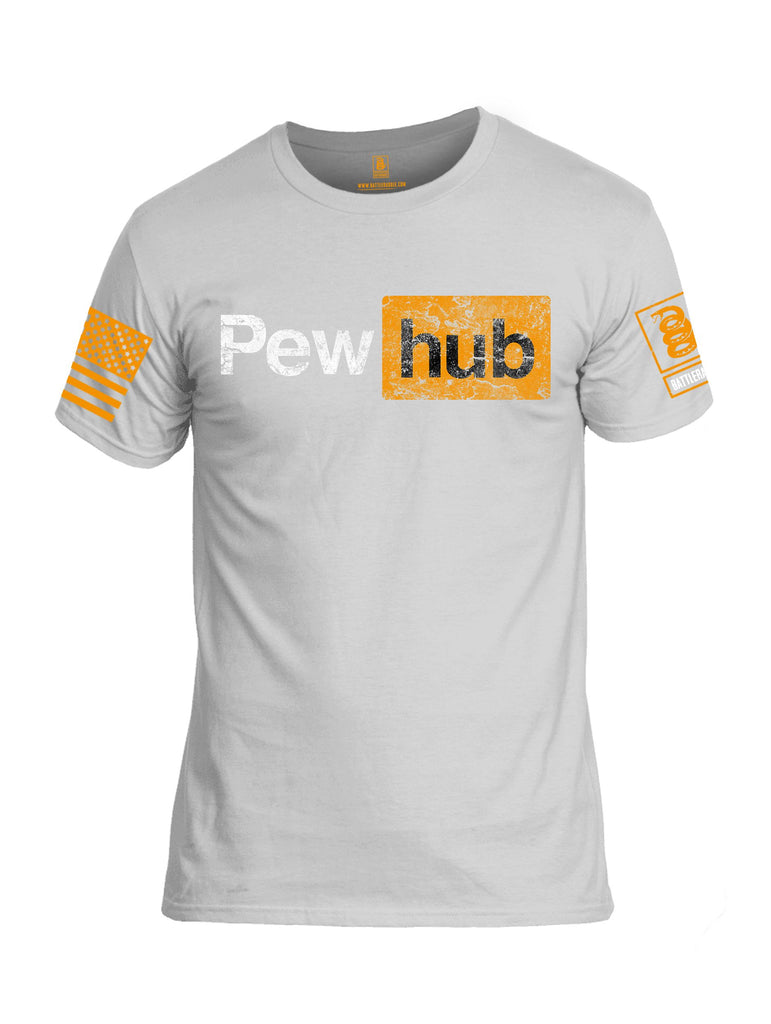 Battleraddle Pew Hub  {sleeve_color} Sleeves Men Cotton Crew Neck T-Shirt