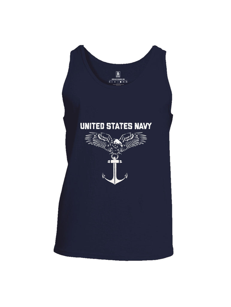 Battleraddle United States Navy Anchor White Sleeves Men Cotton Cotton Tank Top