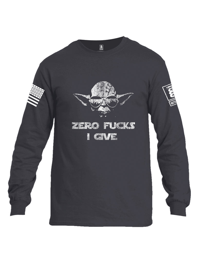Battleraddle Zero Fucks I Give  Men Cotton Crew Neck Long Sleeve T Shirt