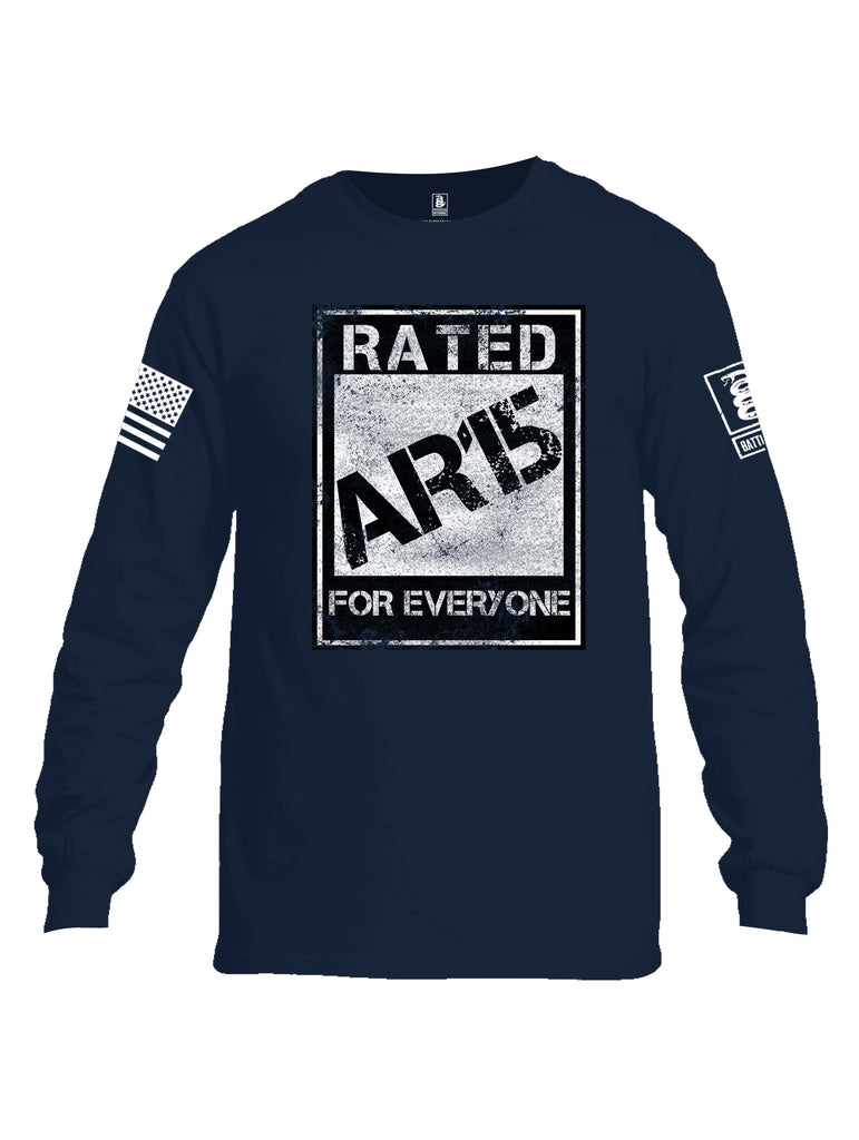 Battleraddle Rated Ar15 For Everyone  Men Cotton Crew Neck Long Sleeve T Shirt