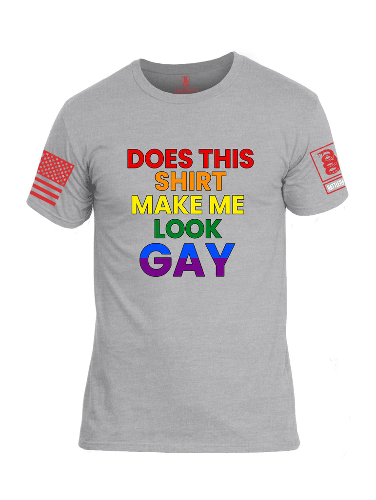 Battleraddle Does This Shirt Make Me Look Gay Red Sleeves Men Cotton Crew Neck T-Shirt