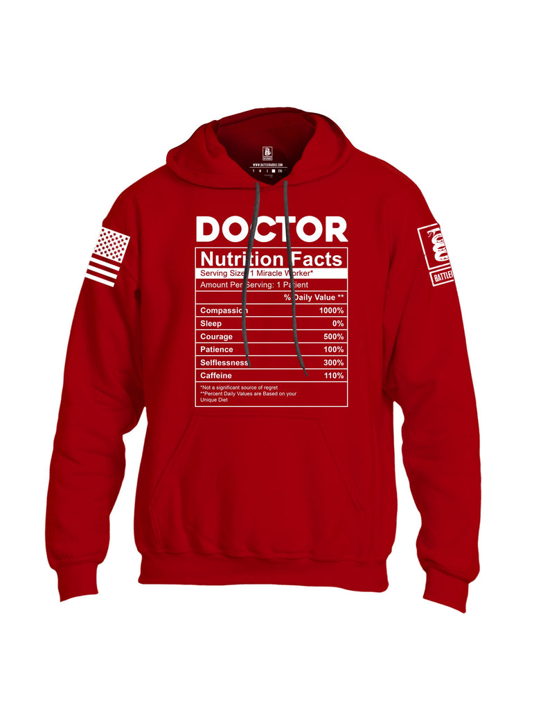 Battleraddle Doctor Nutrition Facts White Sleeves Uni Cotton Blended Hoodie With Pockets