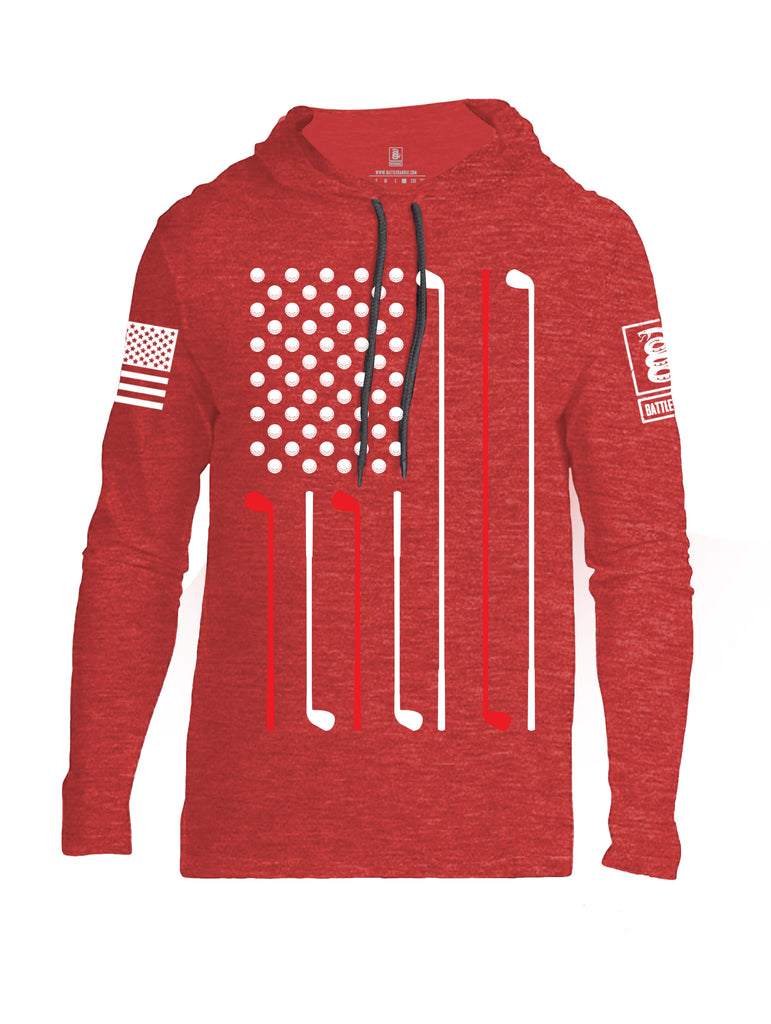 Battleraddle Golf Flag White {sleeve_color} Sleeves Men Cotton Thin Cotton Lightweight Hoodie