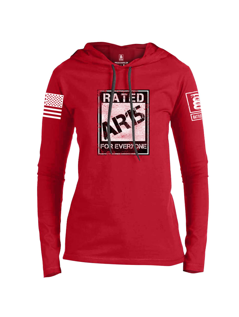 Battleraddle Rated Ar15 For Everyone  Women Cotton Thin Cotton Lightweight Hoodie
