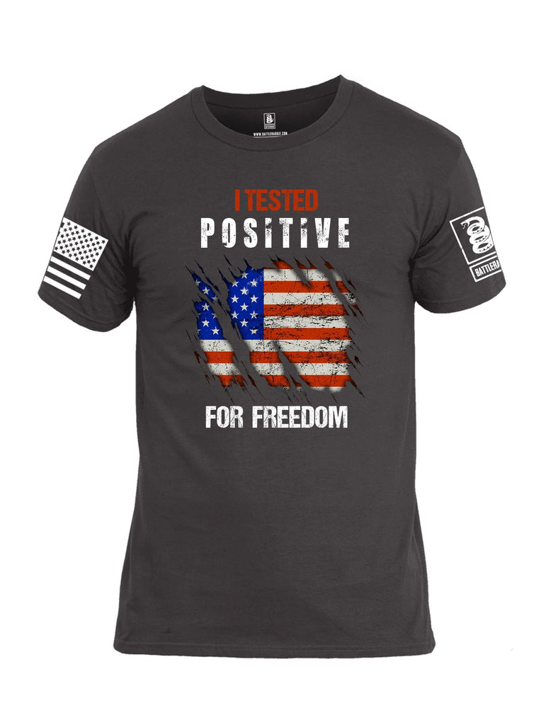 Battleraddle I Tested Positive For Freedom White Sleeves Men Cotton Crew Neck T-Shirt