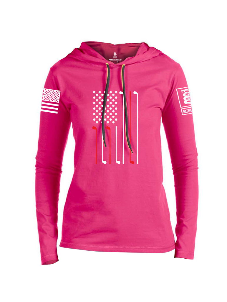 Battleraddle Golf Flag White {sleeve_color} Sleeves Women Cotton Thin Cotton Lightweight Hoodie