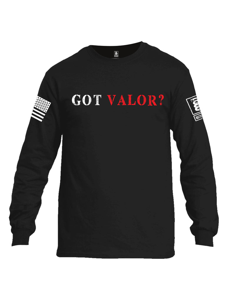 Battleraddle Got Valor  {sleeve_color} Sleeves Men Cotton Crew Neck Long Sleeve T Shirt