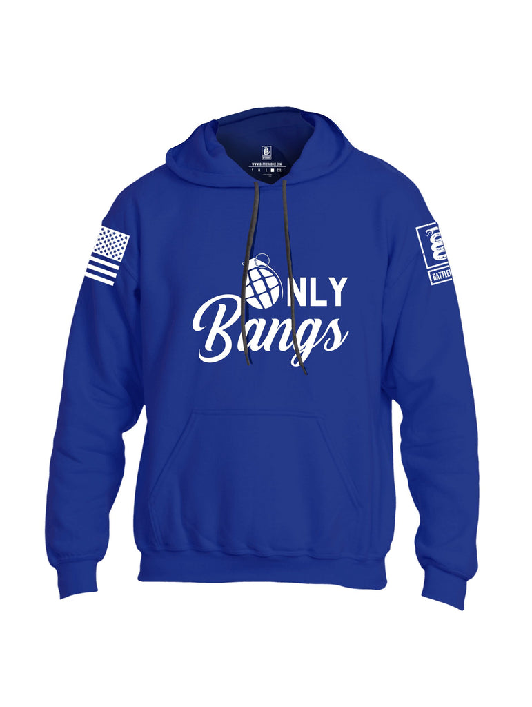 Battleraddle Only Bangs White Sleeves Uni Cotton Blended Hoodie With Pockets