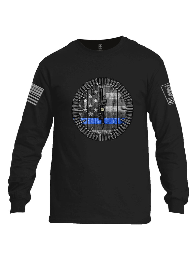 Battleraddle I Got Your Six Oclock Thin Blue Line Flag Men Cotton Crew Neck Long Sleeve T Shirt